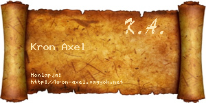 Kron Axel névjegykártya
